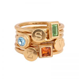 gold-stacking-birthstone-rings