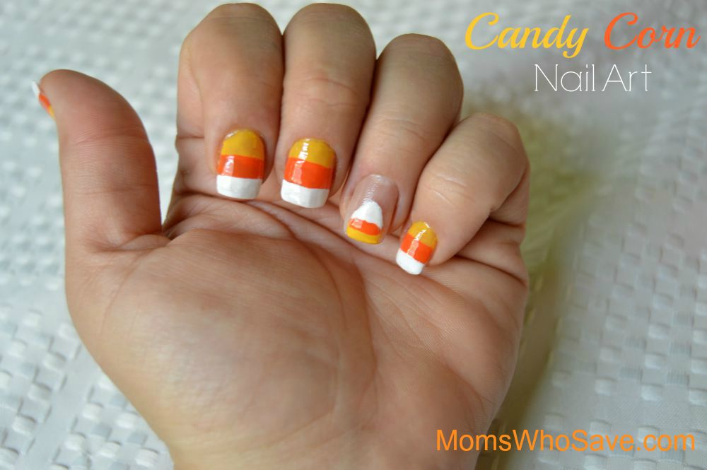 candy corn nail art