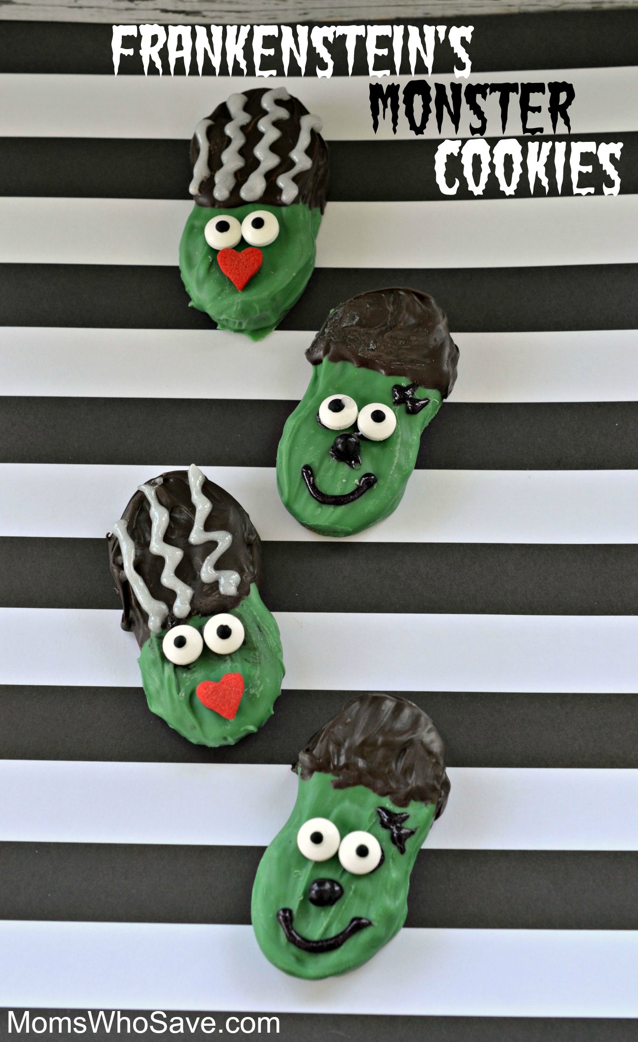 Frankenstein's Monster and Bride of Frankenstein Cookies
