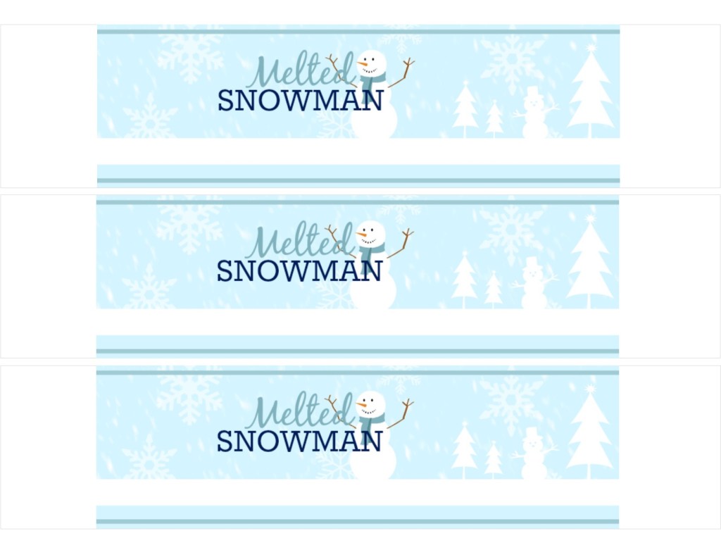 Free Printable Melted Snowman Water Bottle Labels: Easy DIY ...