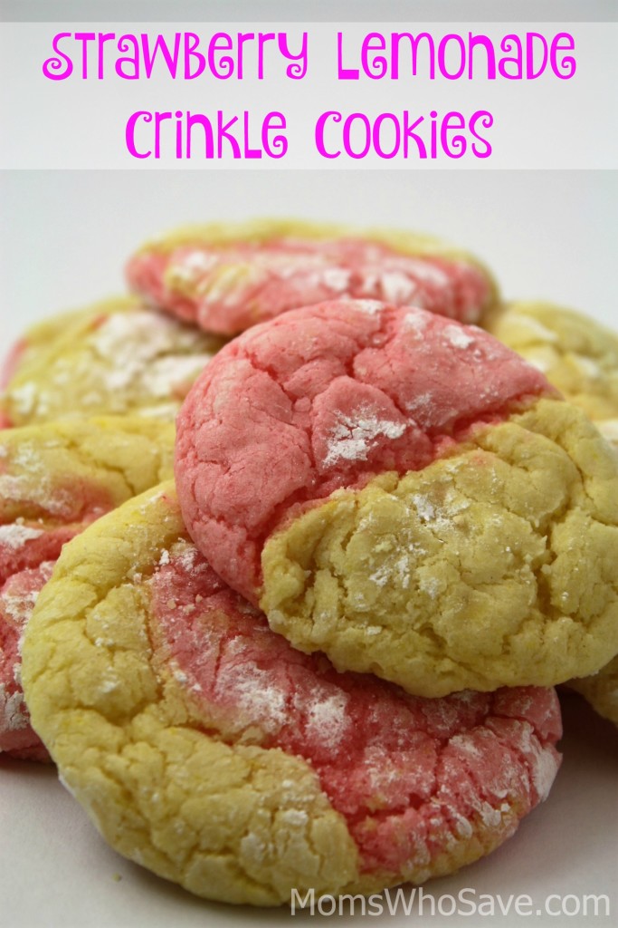 Strawberry Lemonade Crinkle Cookies