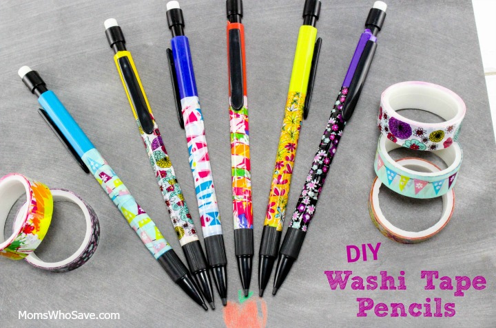 diy washi tape pencils