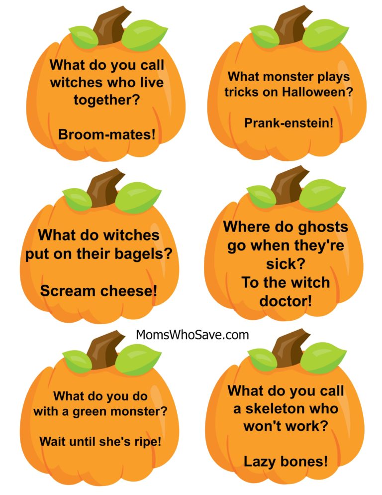 Free Halloween Lunch Box Jokes Printables | MomsWhoSave.com