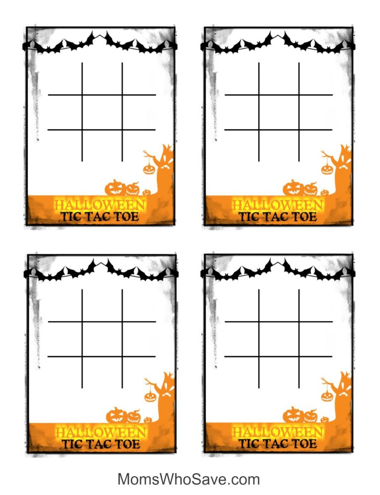 Free Printables: Halloween Tic Tac Toe Game Cards | MomsWhoSave.com