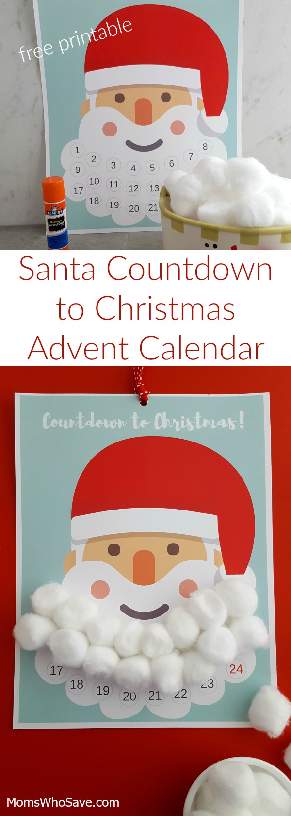Christmas coundown calendar printable