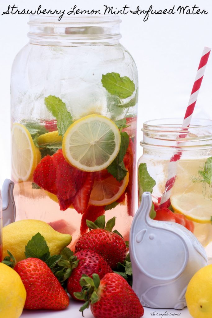 strawberry lemon infused water