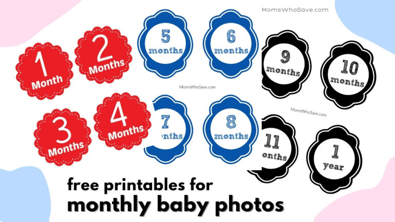 Free Printable Signs For Monthly Baby Pictures (Months 1 Through 12 ...