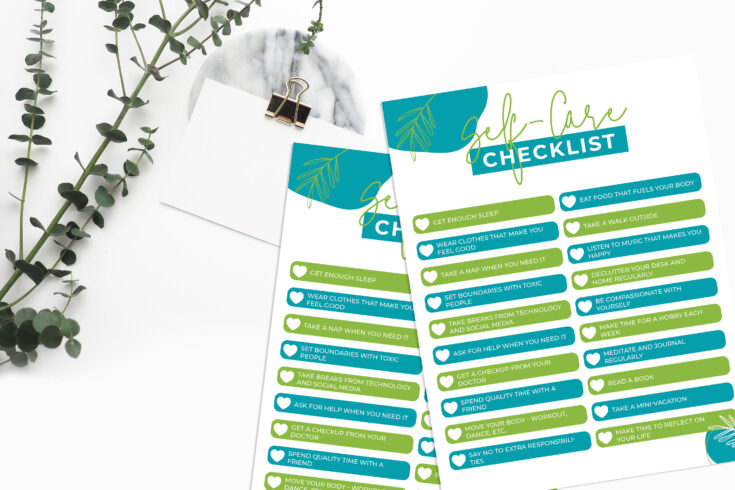 Free Self-Care Checklist Printable (20 Ideas You Can Start Now ...