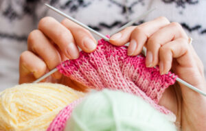 relieve stress with knitting