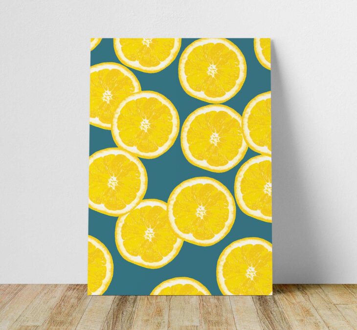lemon pattern poster mockup