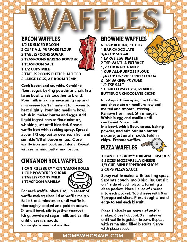 Creative waffle maker recipes