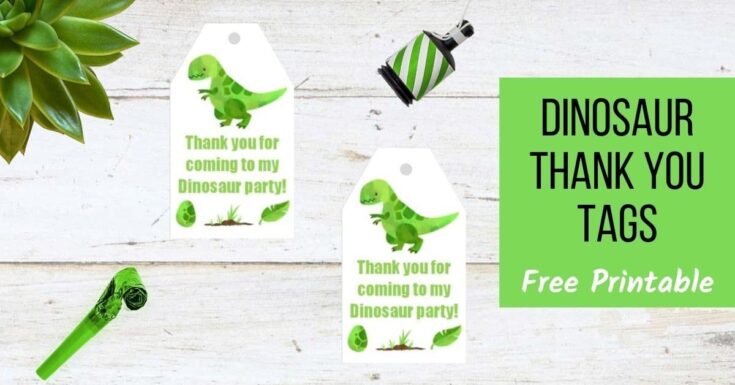 Dinosaur Thank you tags Free Printable