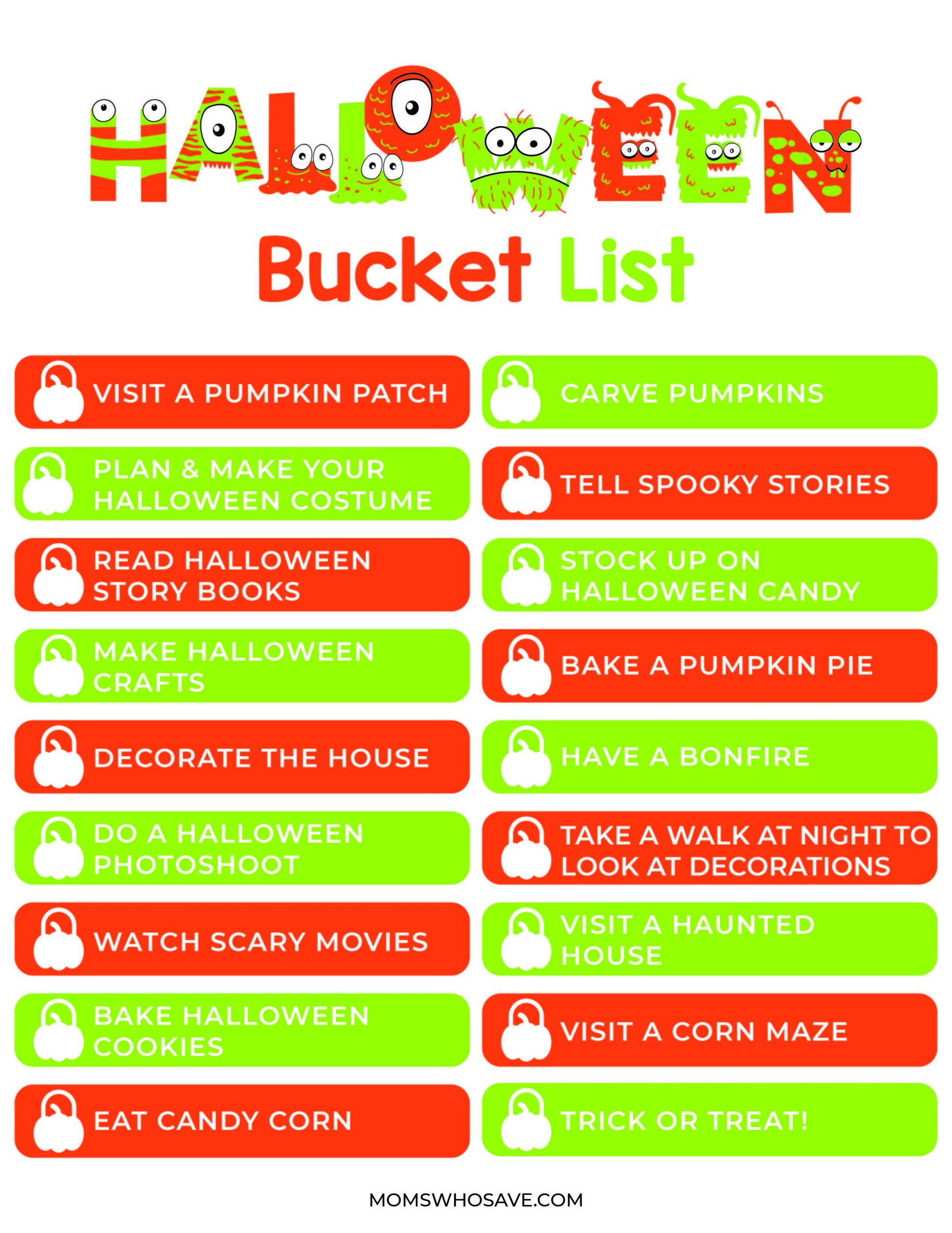 October bucket list