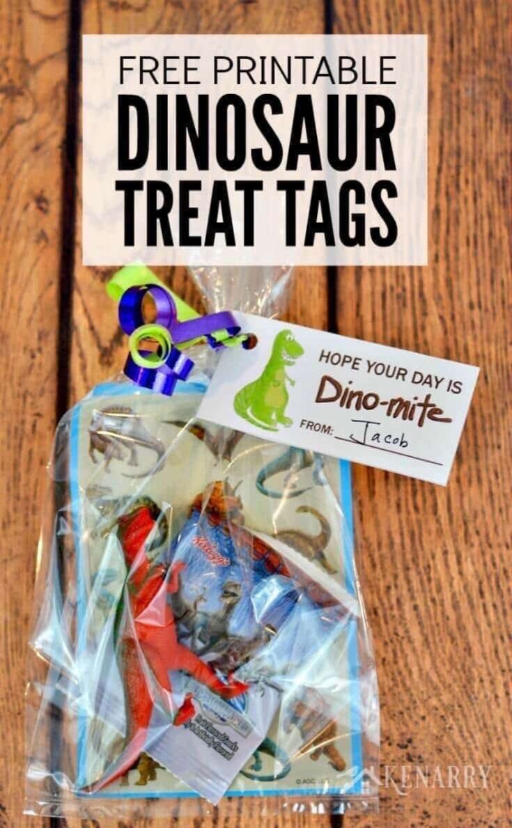 dinosaur treat tags free printable valentines day birthday10