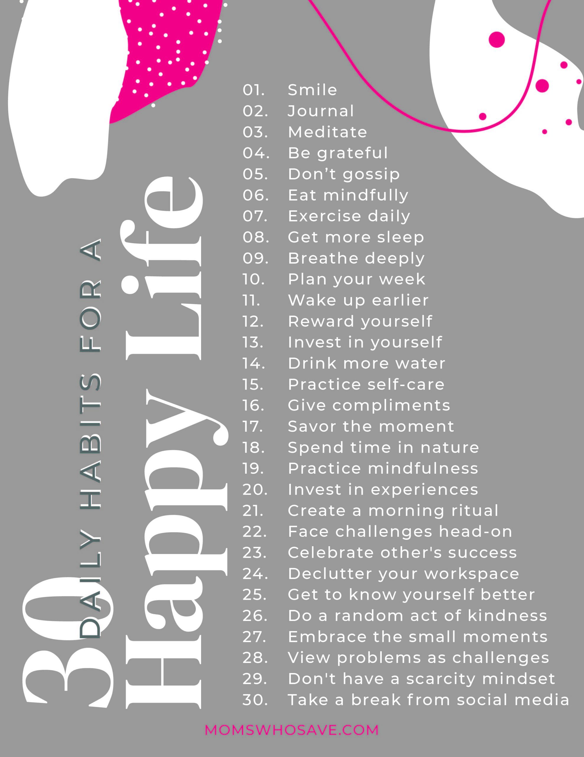 Daily Habits for Happiness