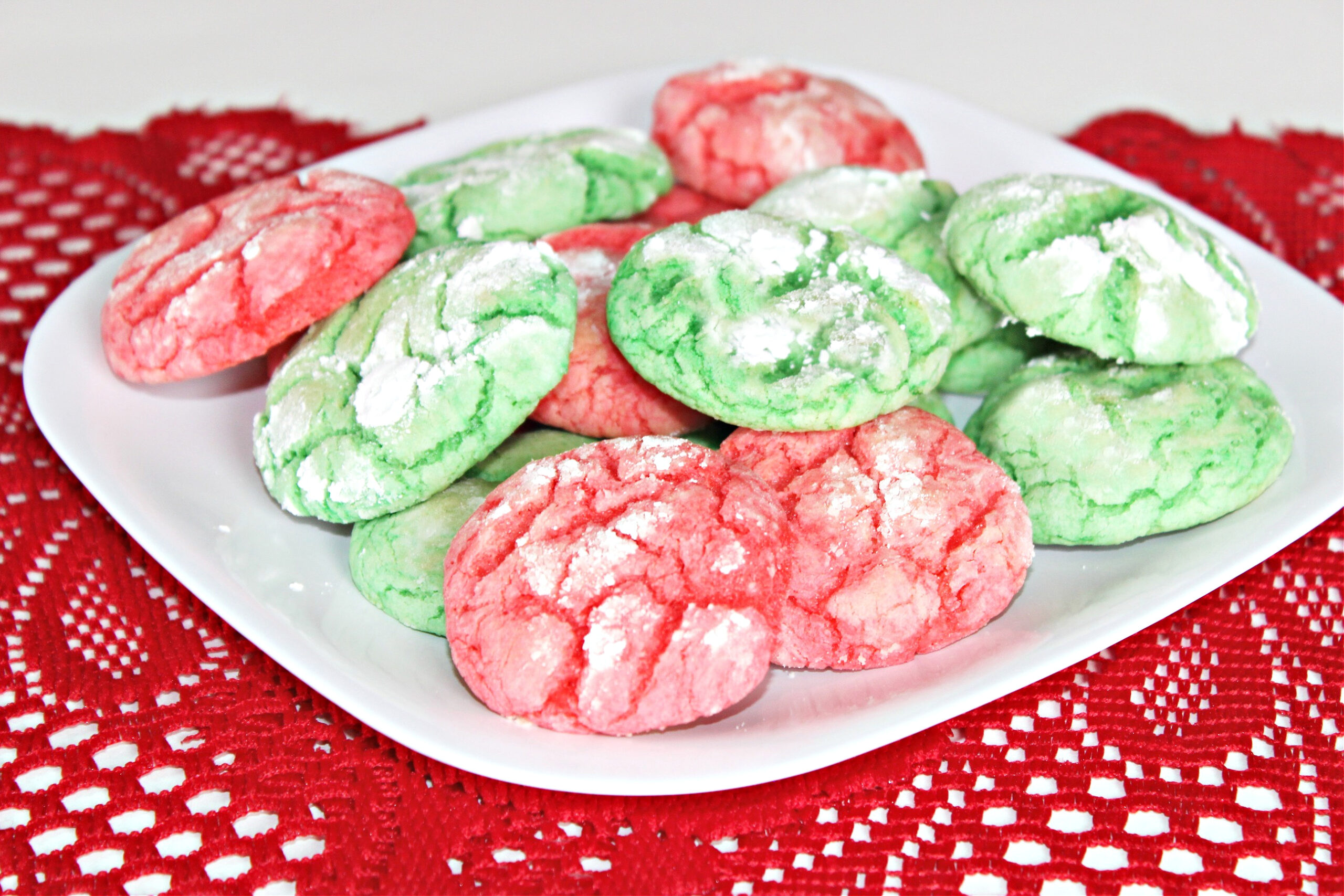 Christmas Crinkle Cookies With Cake Mix