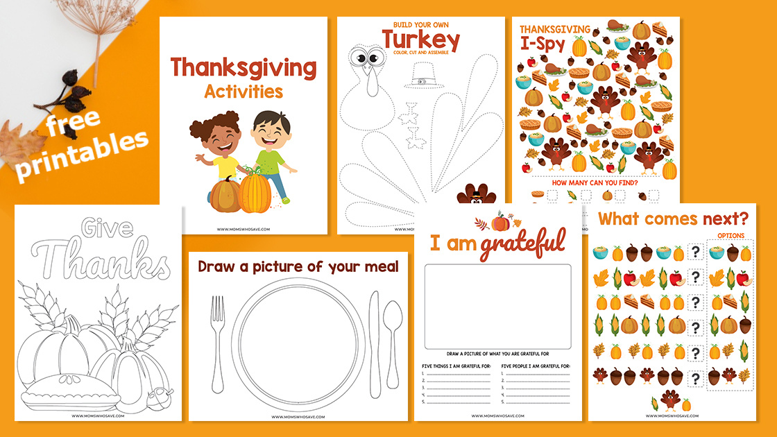 kids' Thanksgiving printables