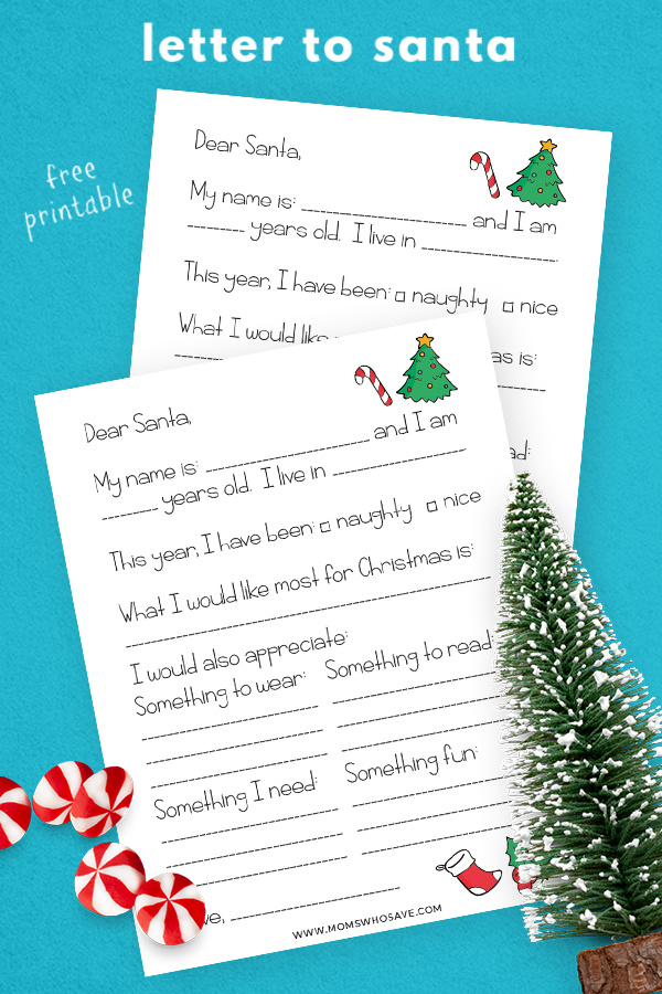 Christmas letter to santa template