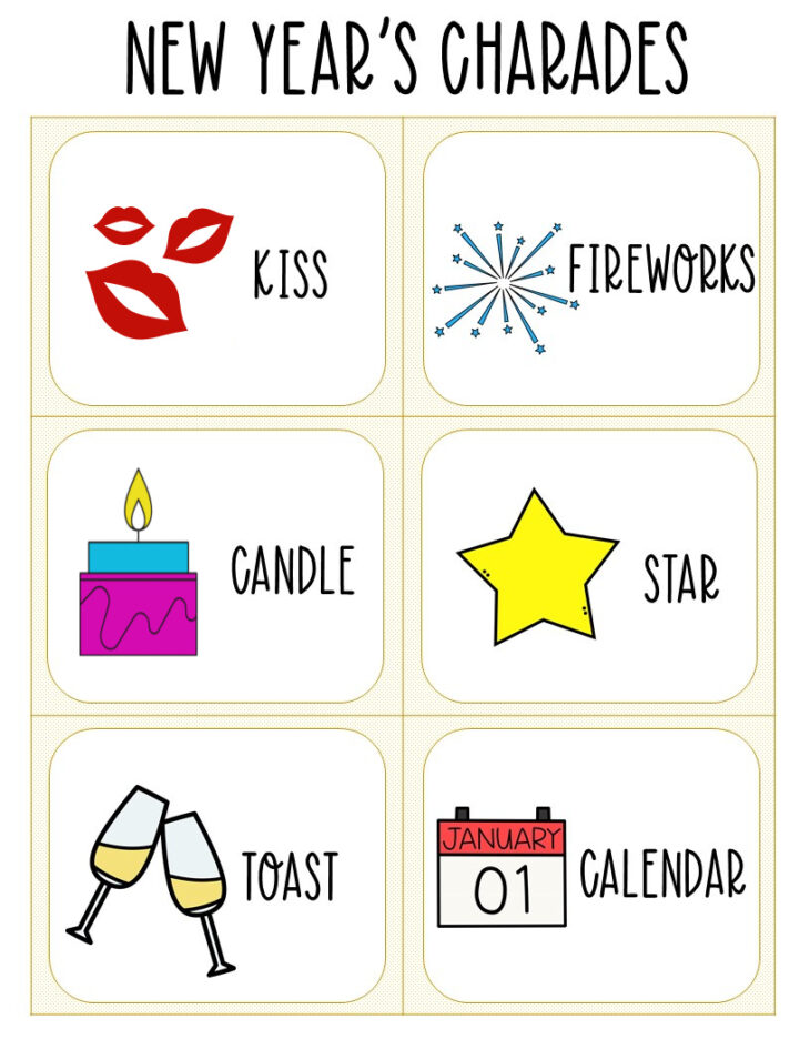 Printable charades cards for kids 