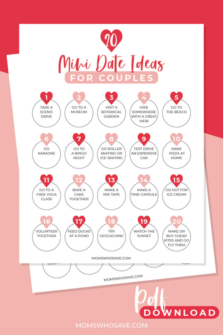 30 Mini Date Night Ideas For Married Couples A Free Printable