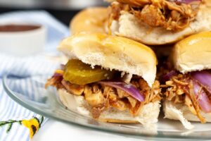 Instant Pot Pulled BBQ Chicken Sliders