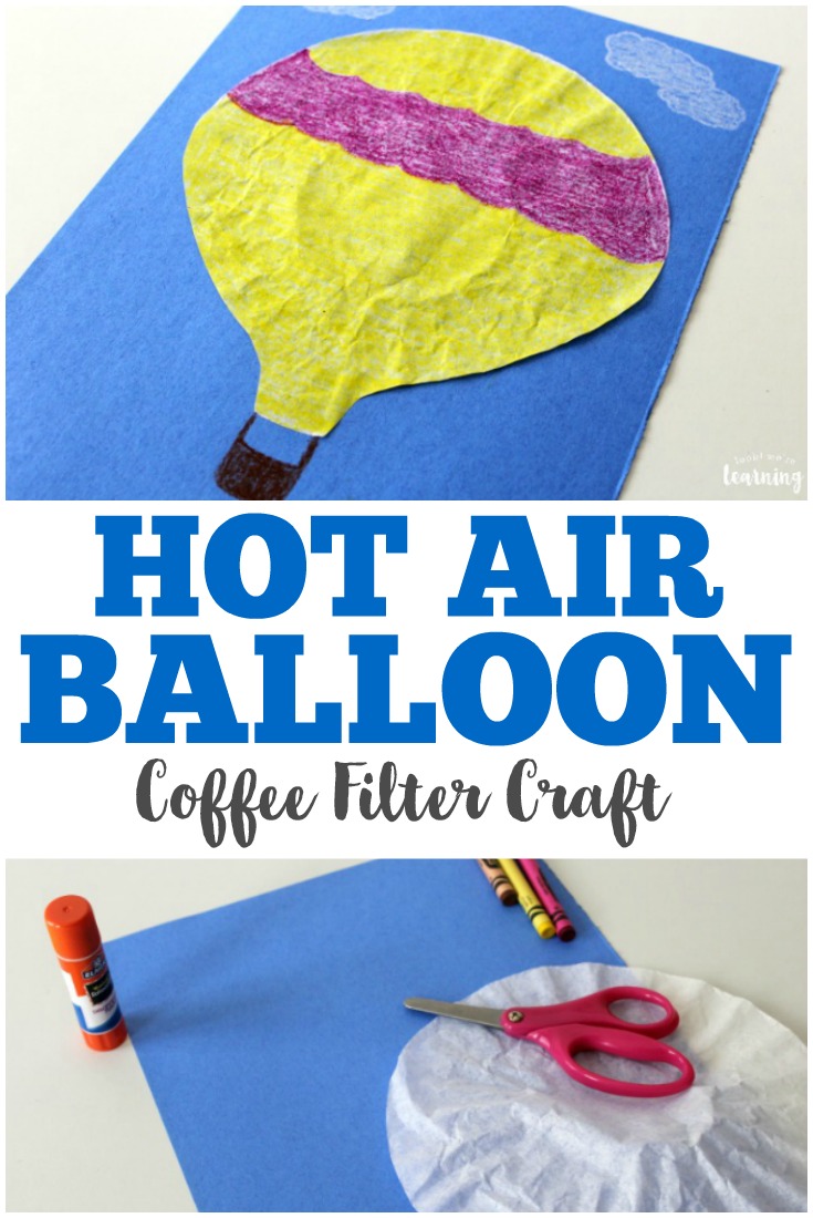 Make this simple coffee filter hot air balloon craft with the kids for some easy crafting fun