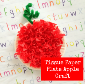 Tissue Paper Plate Apple Craft 1