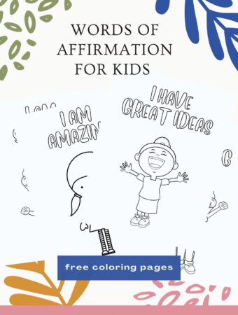 words of affirmation for kids coloring pages