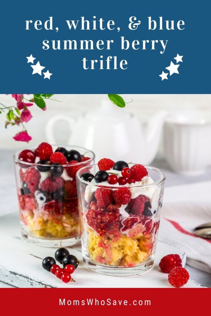Red, White, & Blue Summer Berry Trifle (Easy Recipe)