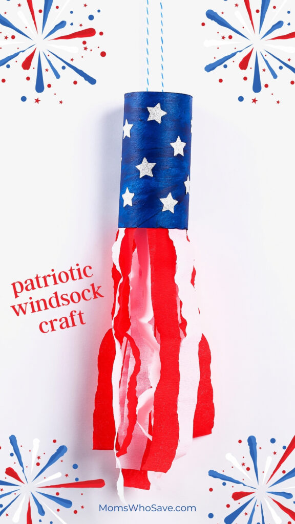 fourth of july patriotic windsock craft  