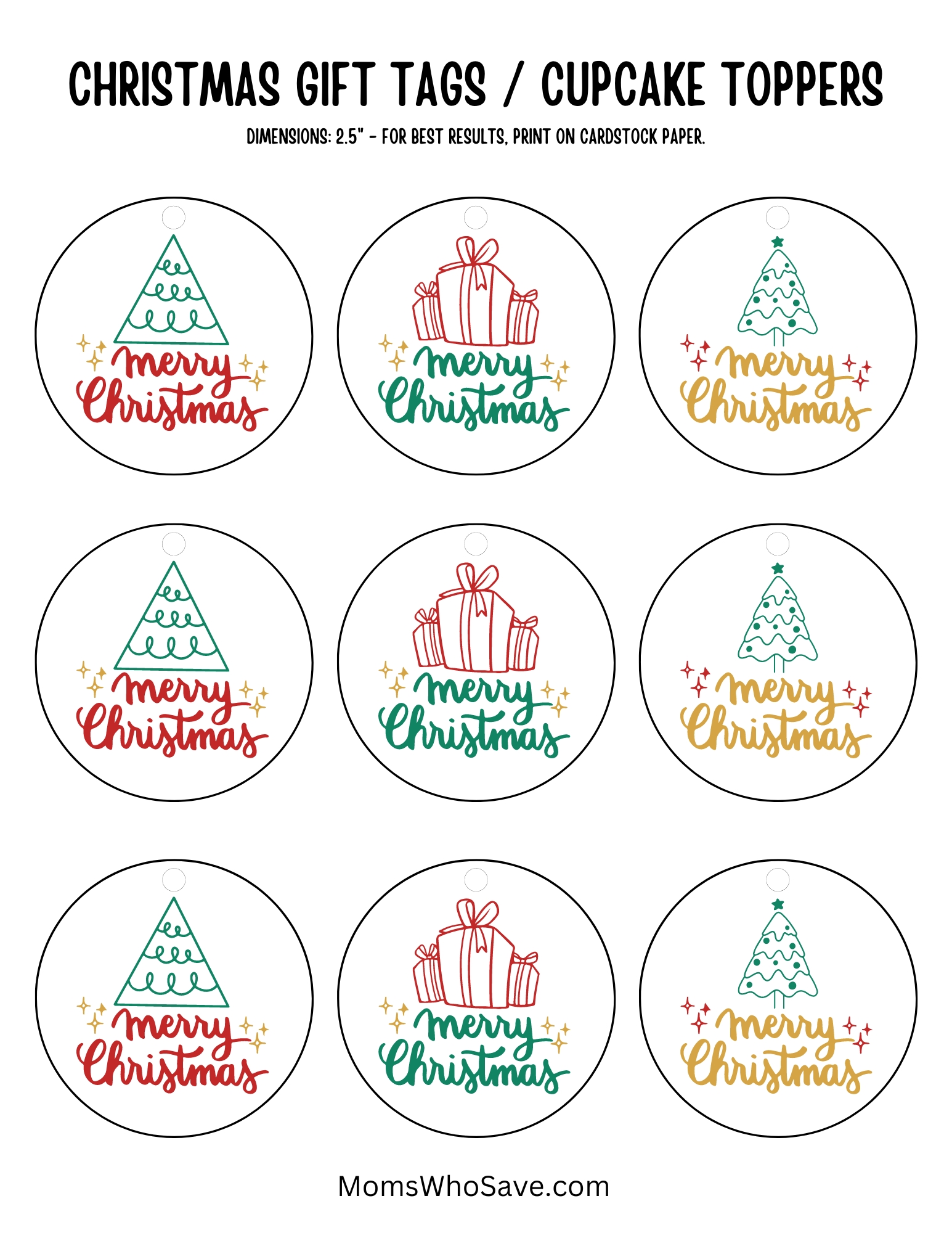 Festive (and Free) Printable Holiday Gift Tags | MomsWhoSave.com