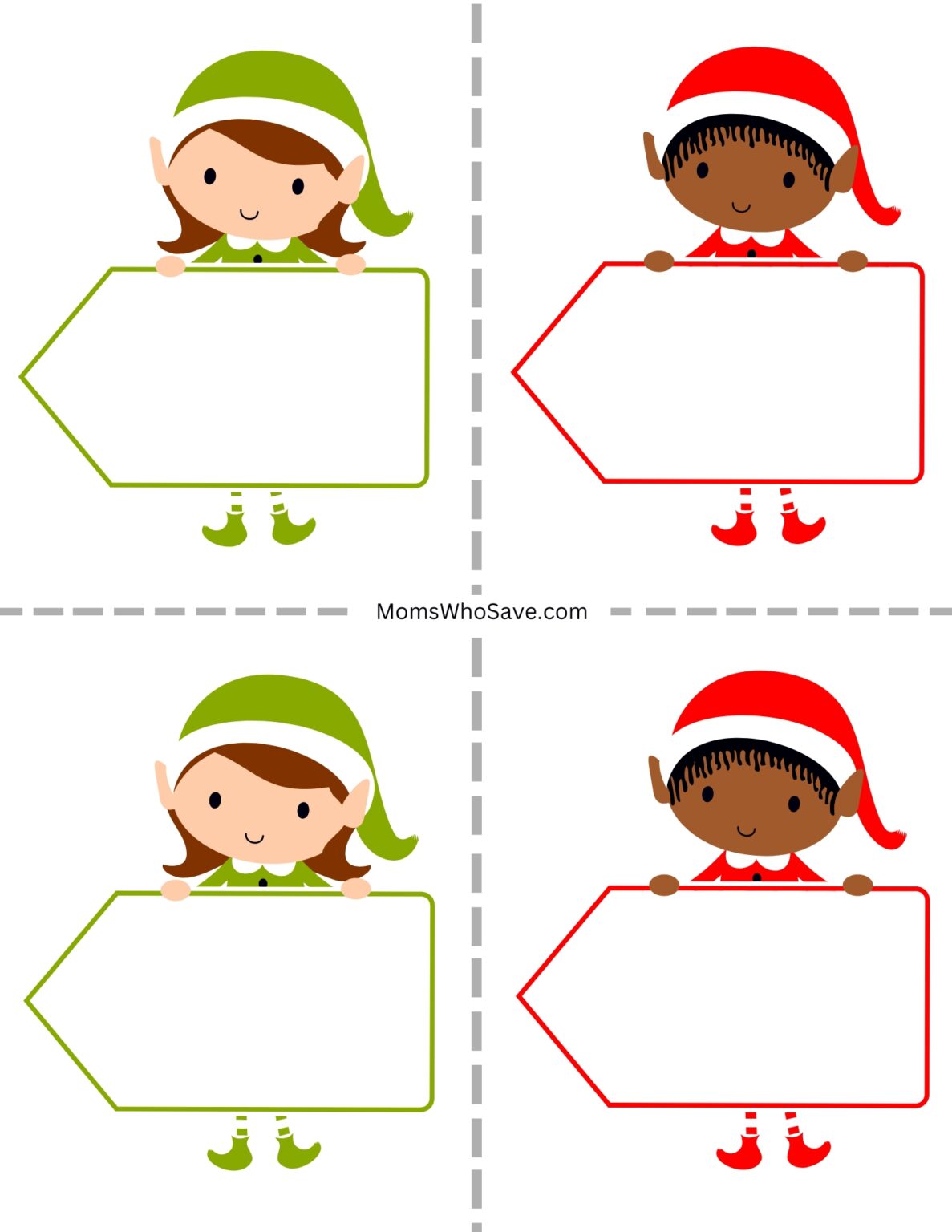 Free Printable Christmas Place Cards (10 Pages Of Designs ...