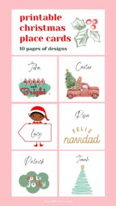 christmas place cards free printables
