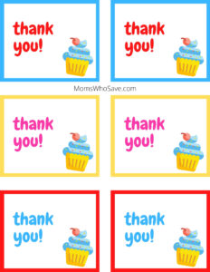 Free Printable Thank You Tags For Birthdays (5 Designs, Perfect For ...