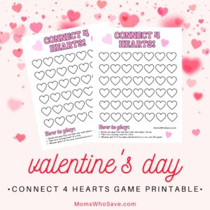 Connect 4 Hearts Game Printable