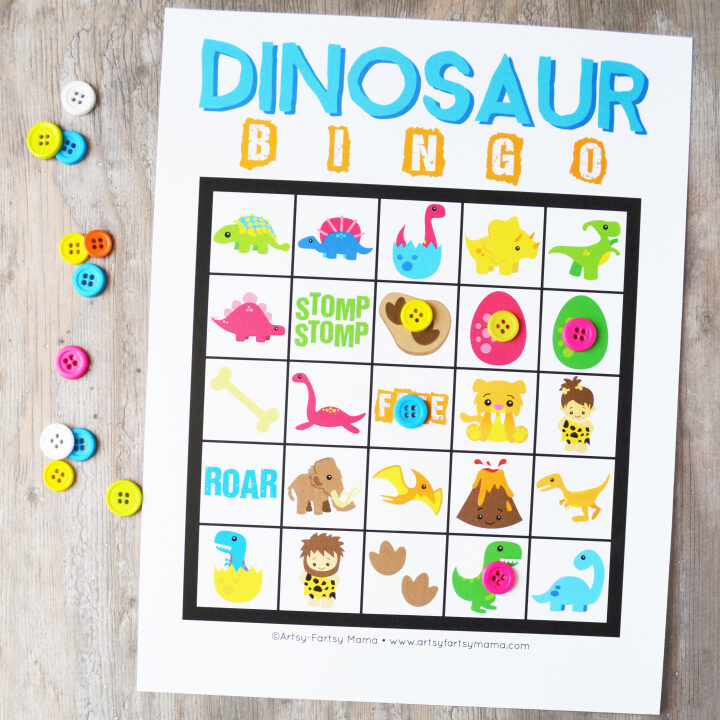 32 Fun DIY Ideas for a Dinosaur-Themed Birthday Party 7 Image for Free Printable Dinosaur Bingo