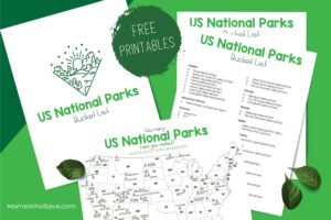US National Parks Checklist & Printable Bucket List