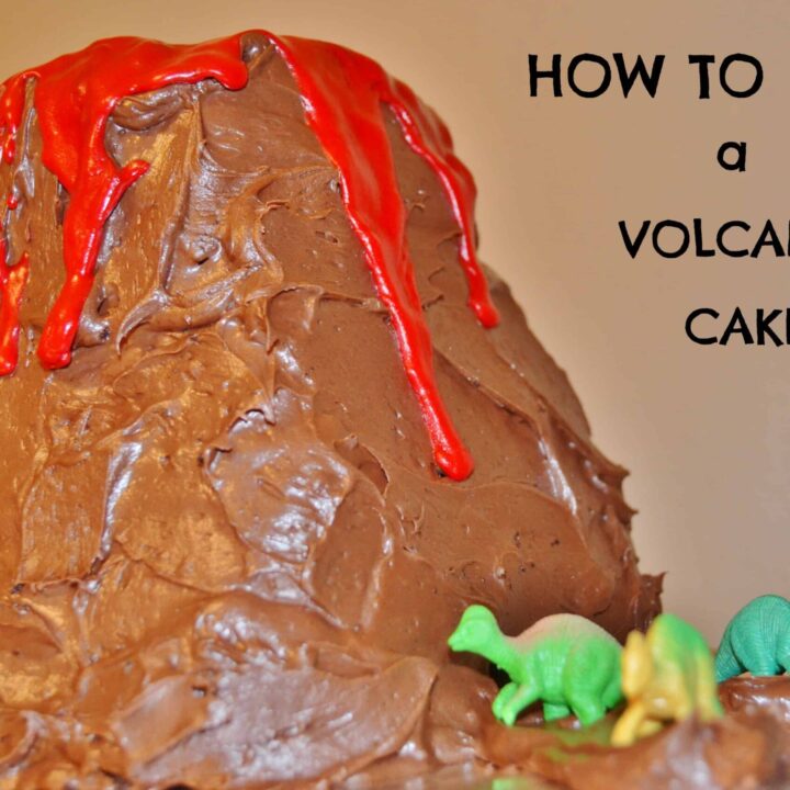 32 Fun DIY Ideas for a Dinosaur-Themed Birthday Party 30 Image for How to Make a Volcano Cake for a Dinosaur Party