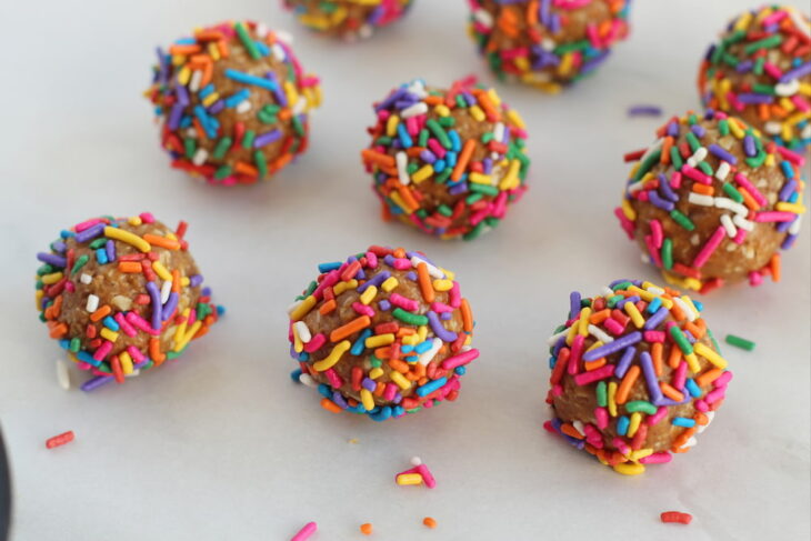 birthday cake protein balls