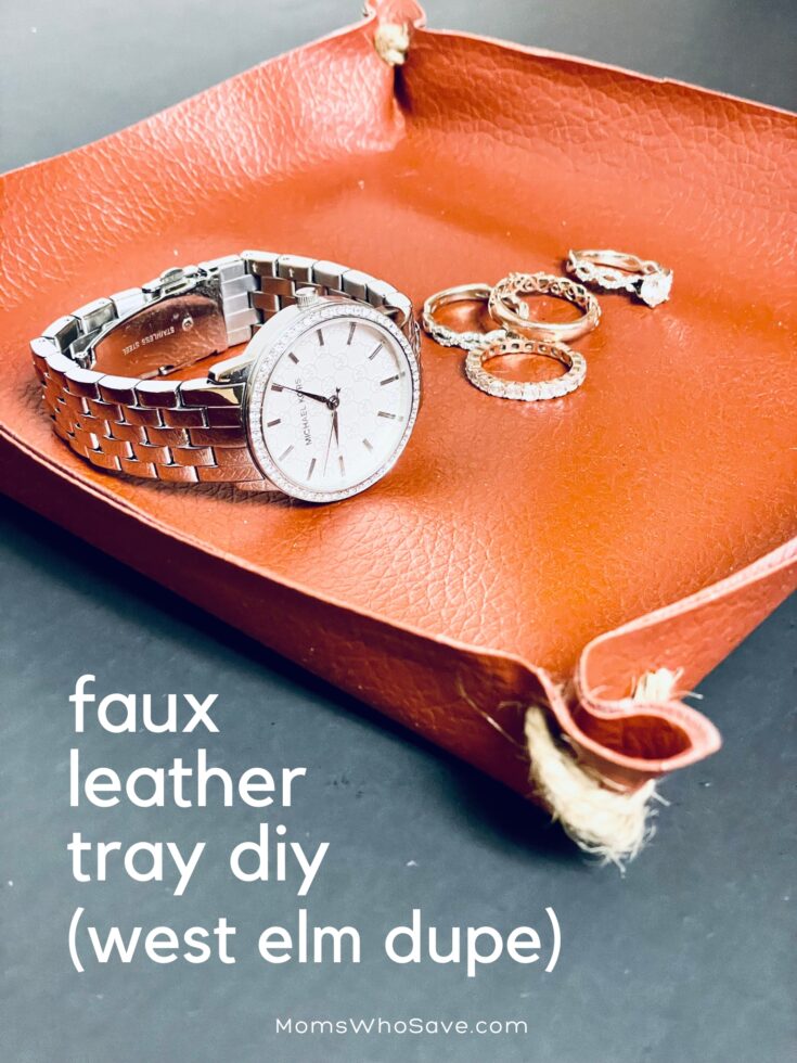 faux leather tray diy pin