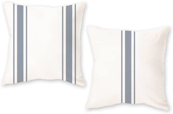 Decorative Grey and White Throw Pillows