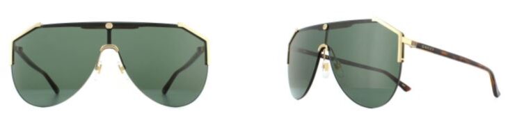 Gucci gold and Havana green sunglasses