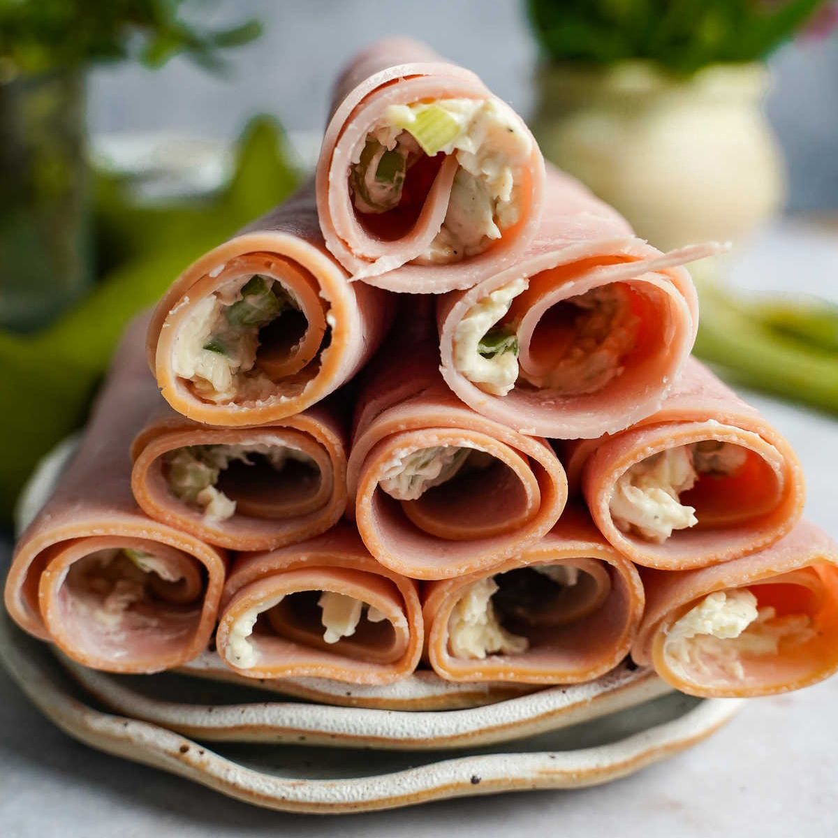 Ham Roll Ups with Cream Cheese featured