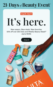 ulta 21 days of beauty