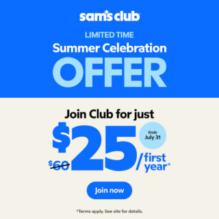 Sam’s Club Membership Now Just $25 a Year (60% Off) or Save $65 on the Plus Membership